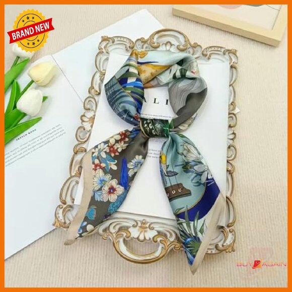 27x27 Mulberry Silk Square Scarf, Versatile Headscarf & Neckerchief - Picture 5 of 6